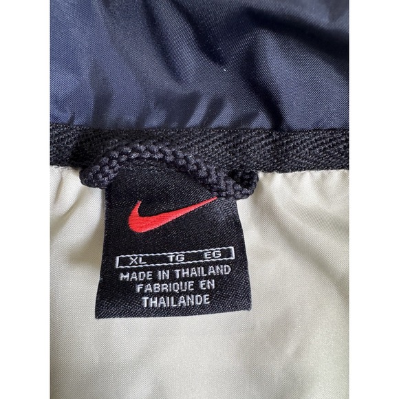 Vintage Nike Sz XL Windbreaker Embroidered Swoosh Jacket Brown Tan Navy - Picture 4 of 6